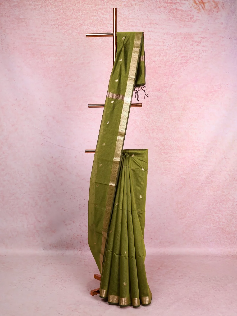 Mehandi Green Cotton Silk Saree