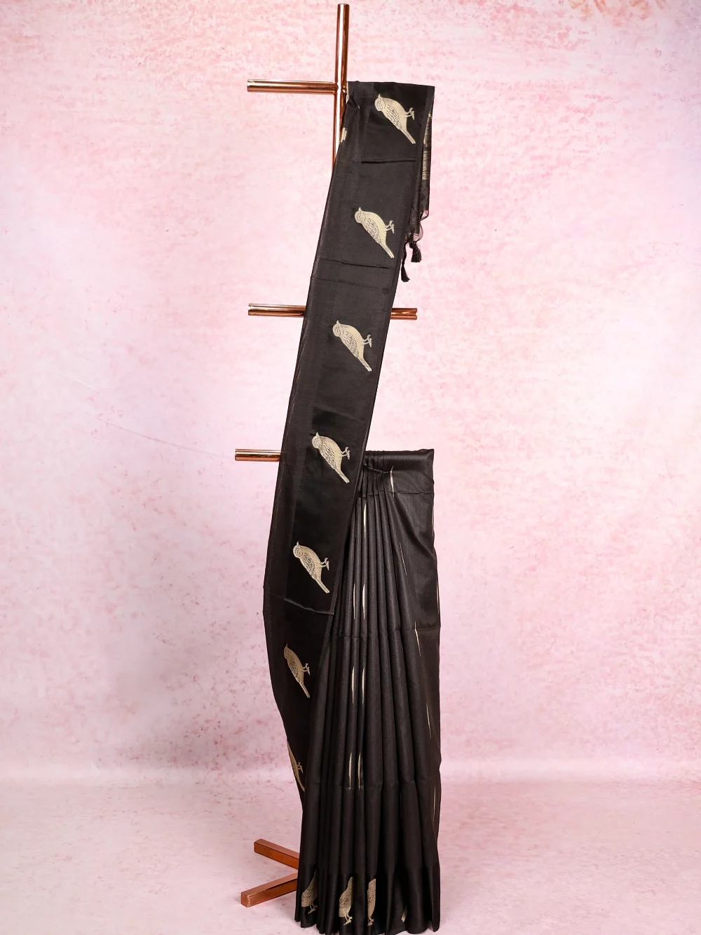 Black Semi Jute Saree