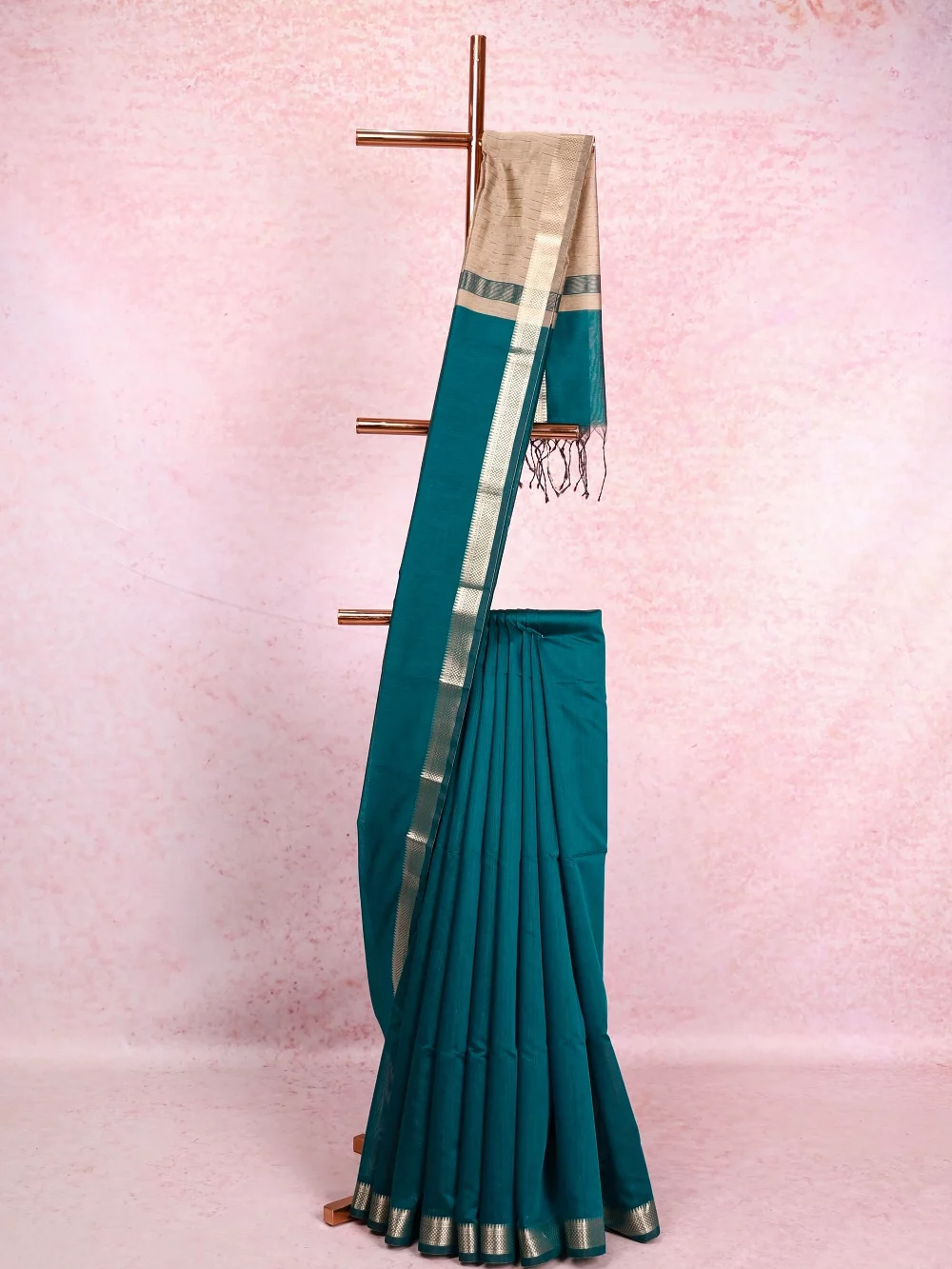 Peacock Green Mul Cotton Saree
