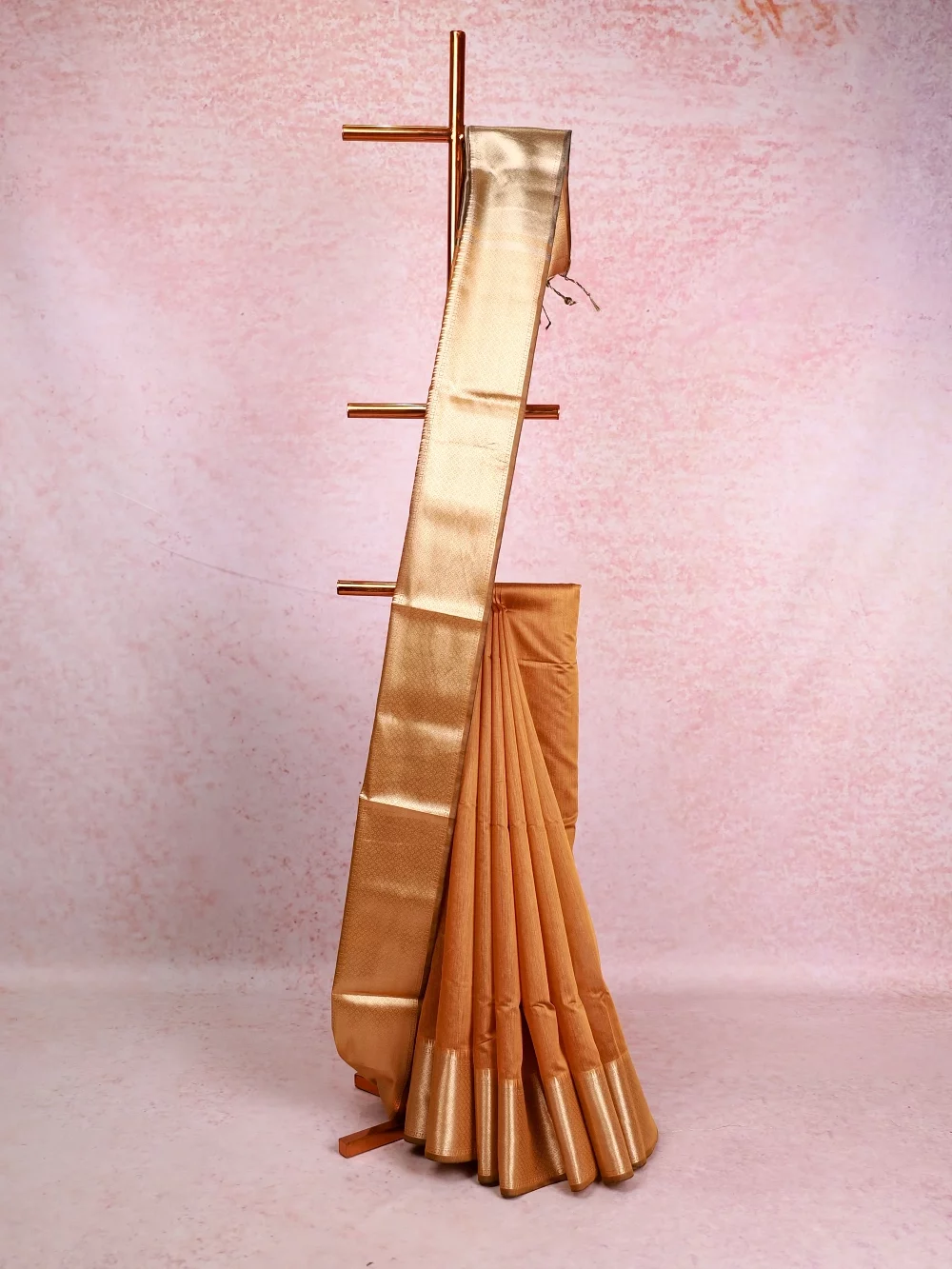 Mustard Yellow Cotton Silk Saree