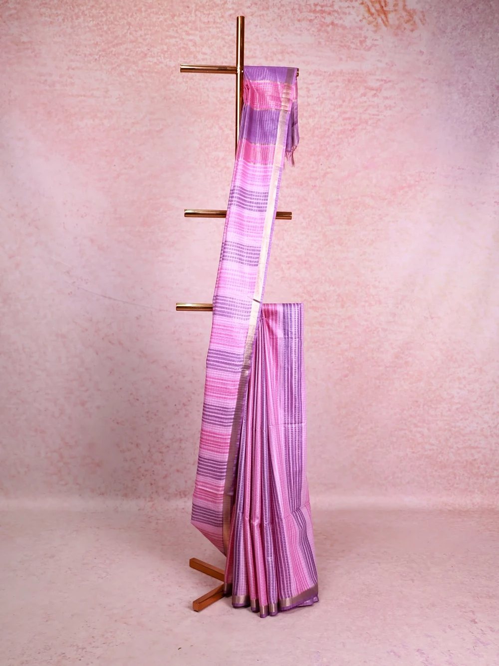 Lavender Semi Tussar Saree