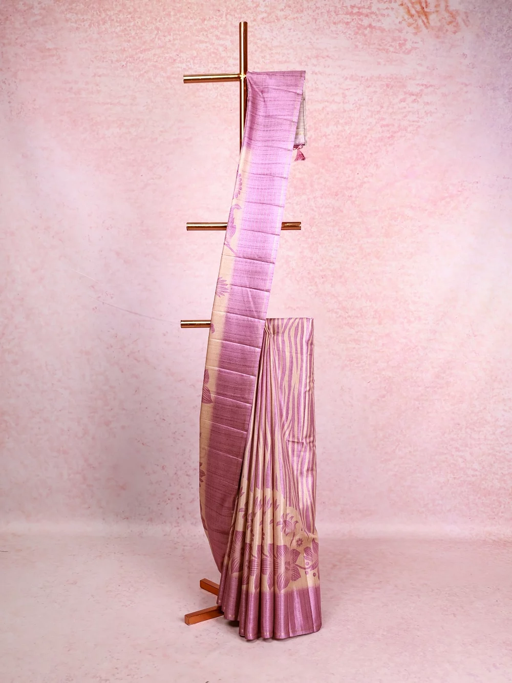 Cream Semi Silk Saree