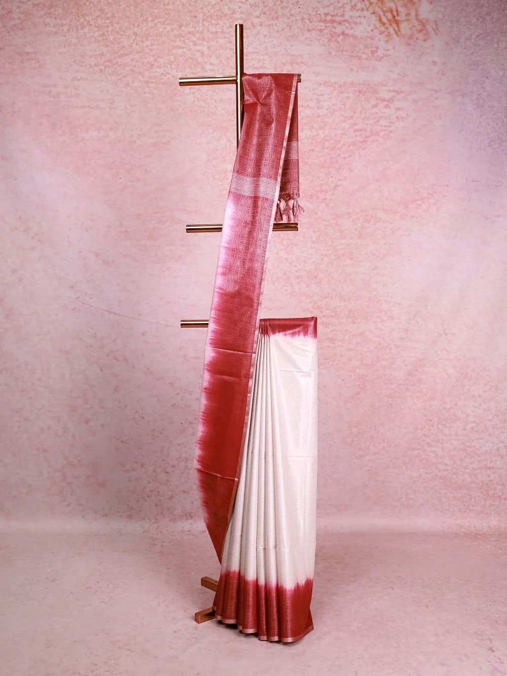 Off White Semi Silk Saree