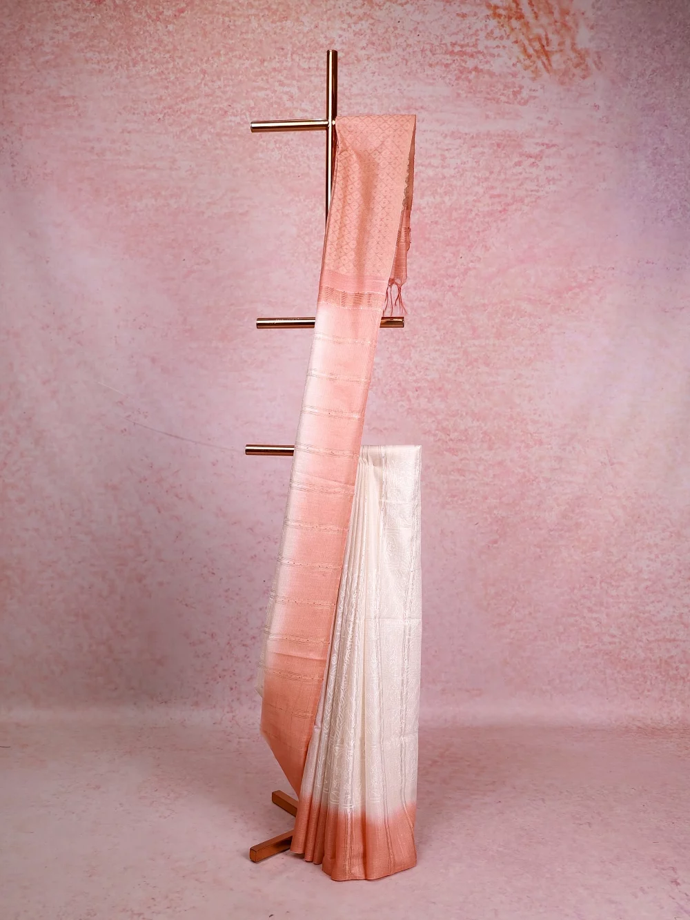 White Semi Tussar Saree