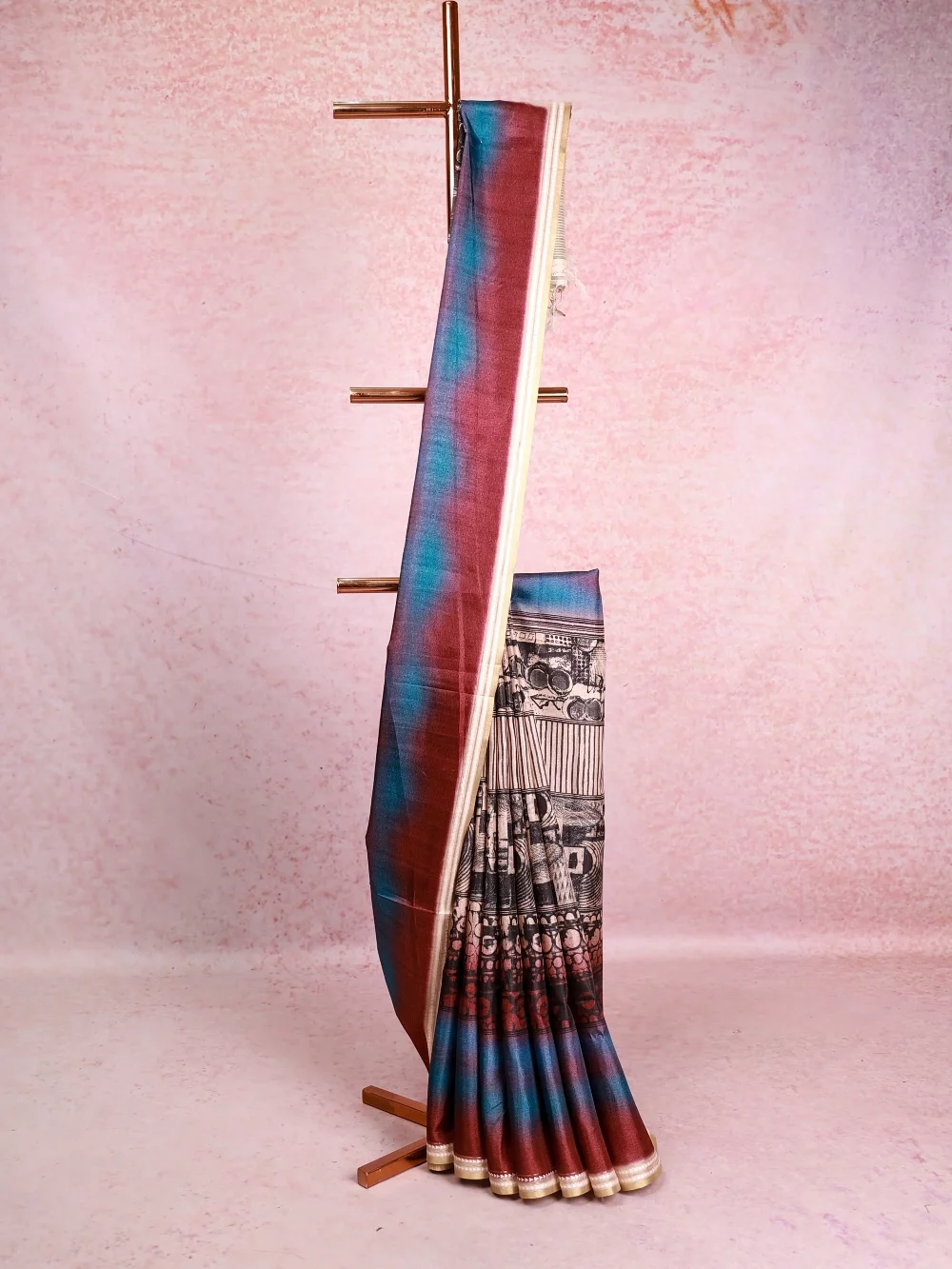 Multi Colour Semi Tussar Saree