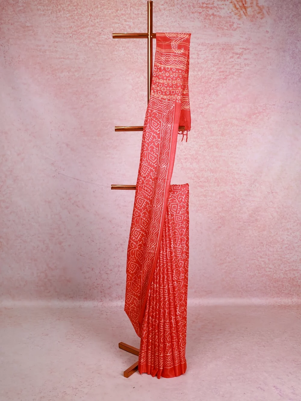 Orange Semi Tussar Saree