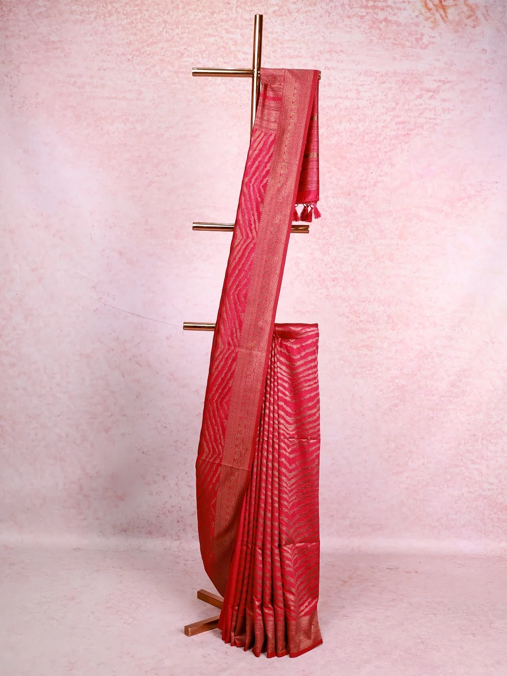Magenta Jute Banarasi Saree