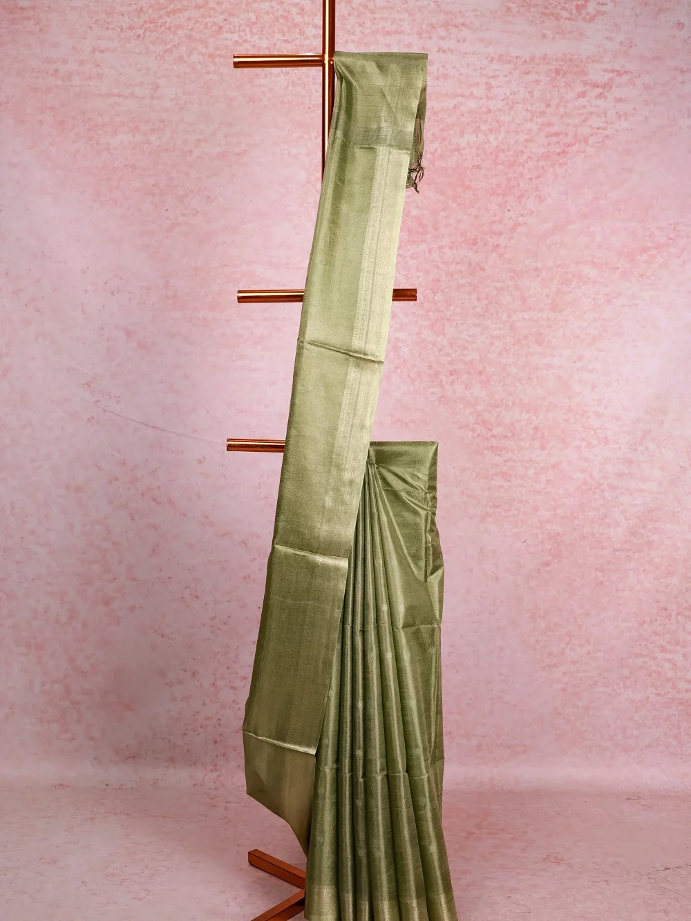 Pastel Green Semi Tussar Saree