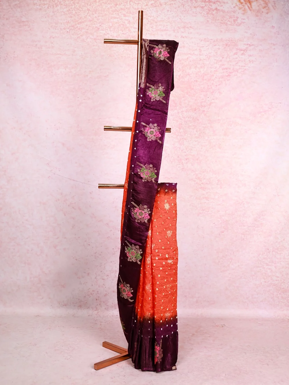 Carrot Orange Chunghadi Saree