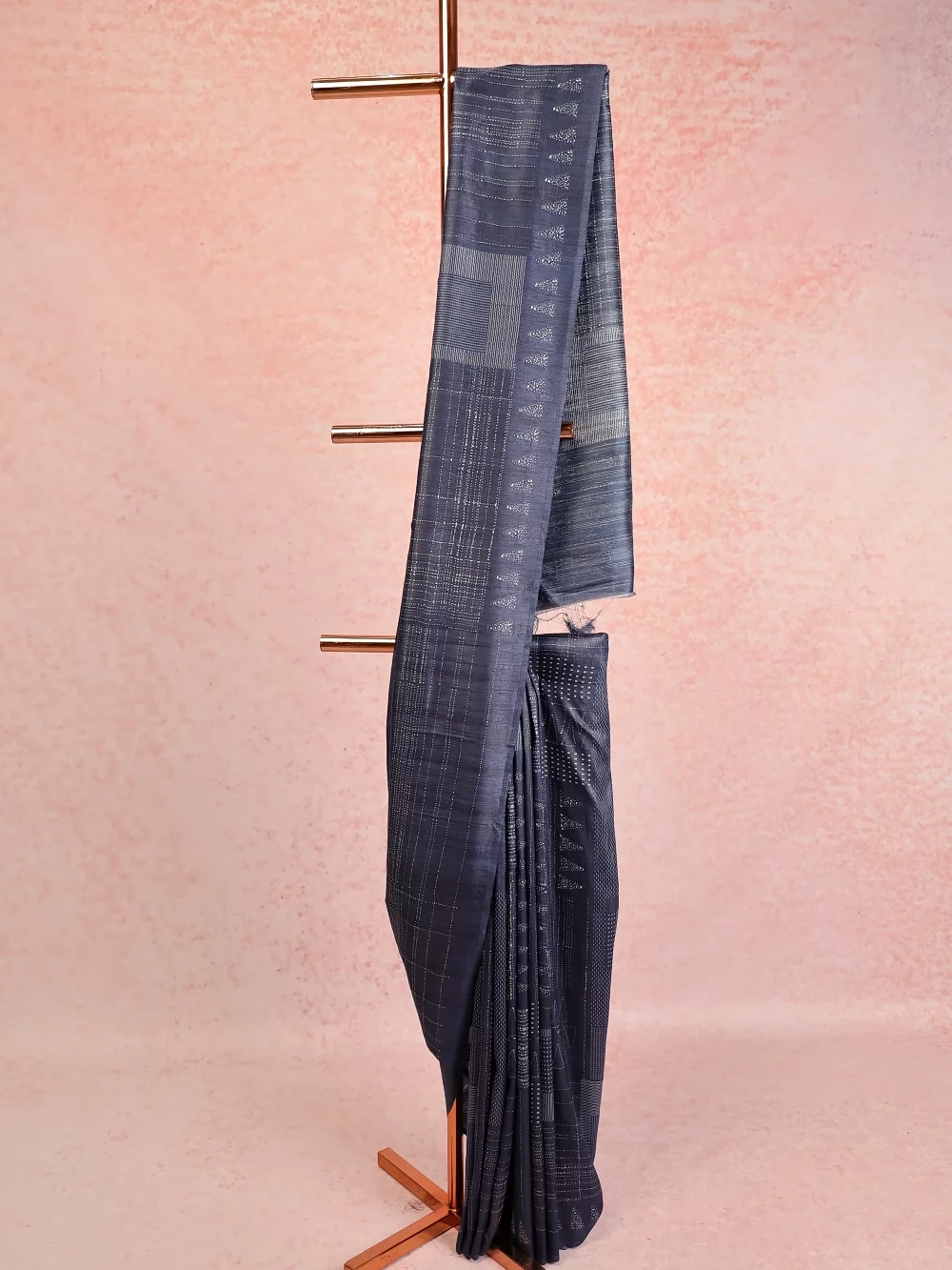 Blue Semi Tussar Saree