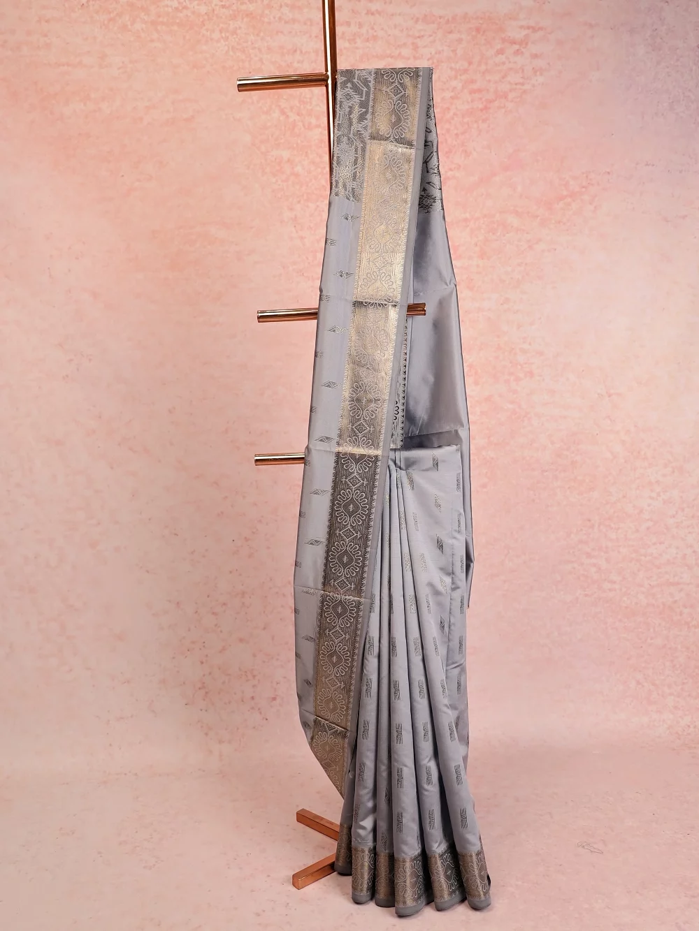 Grey Semi Silk Saree