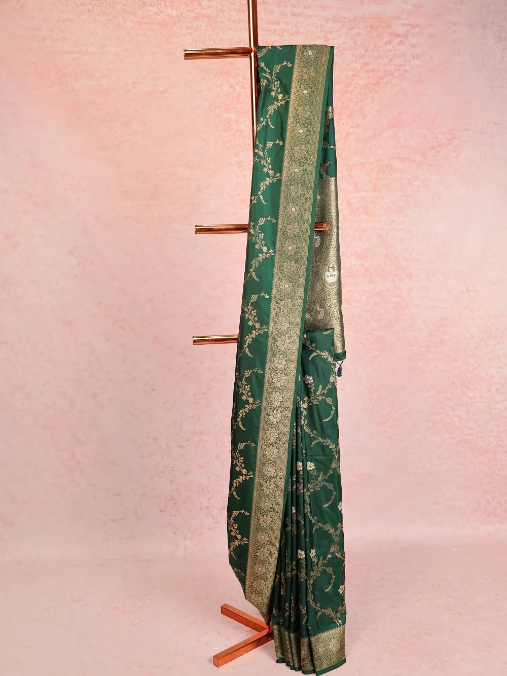 Green Semi Banarasi Saree