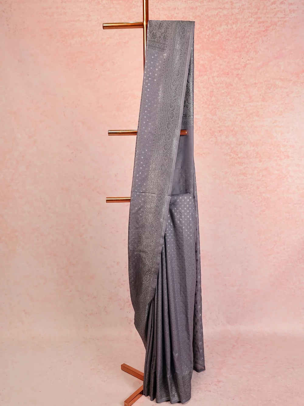 Grey Chanderi Banarasi Saree