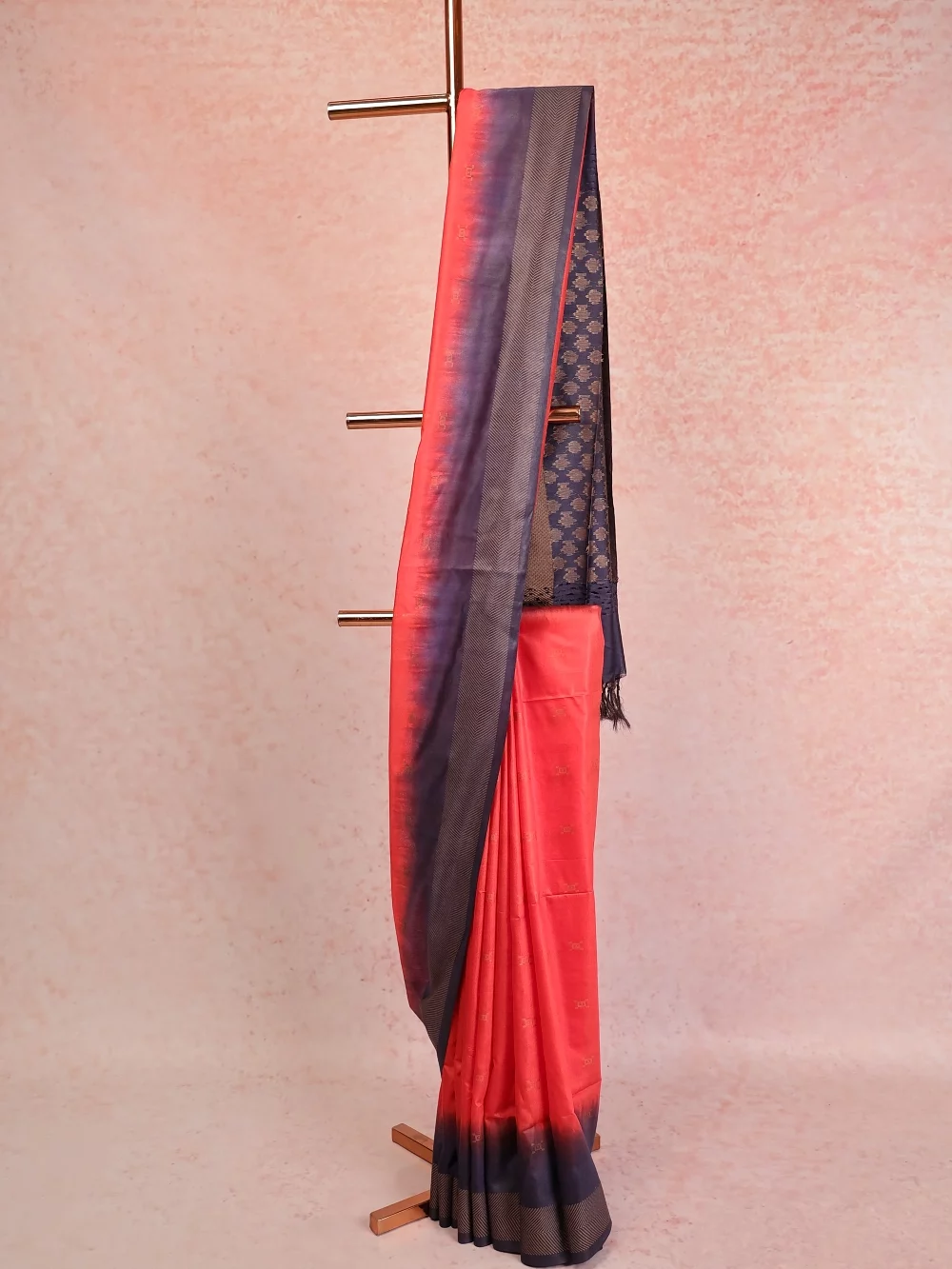 Peach Semi Tussar Saree