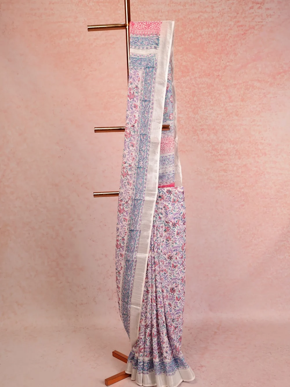 Off White Semi Linen Saree