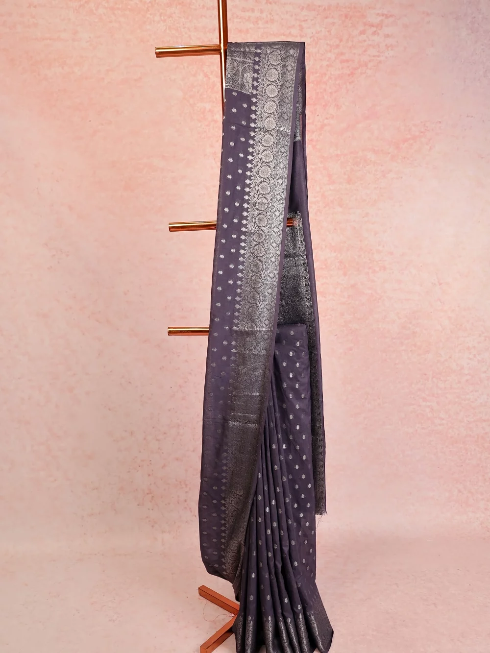 Greyish Purple Banarasi Georgette Saree