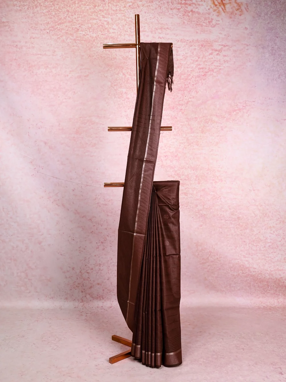 Coffee Brown Semi Tussar Saree