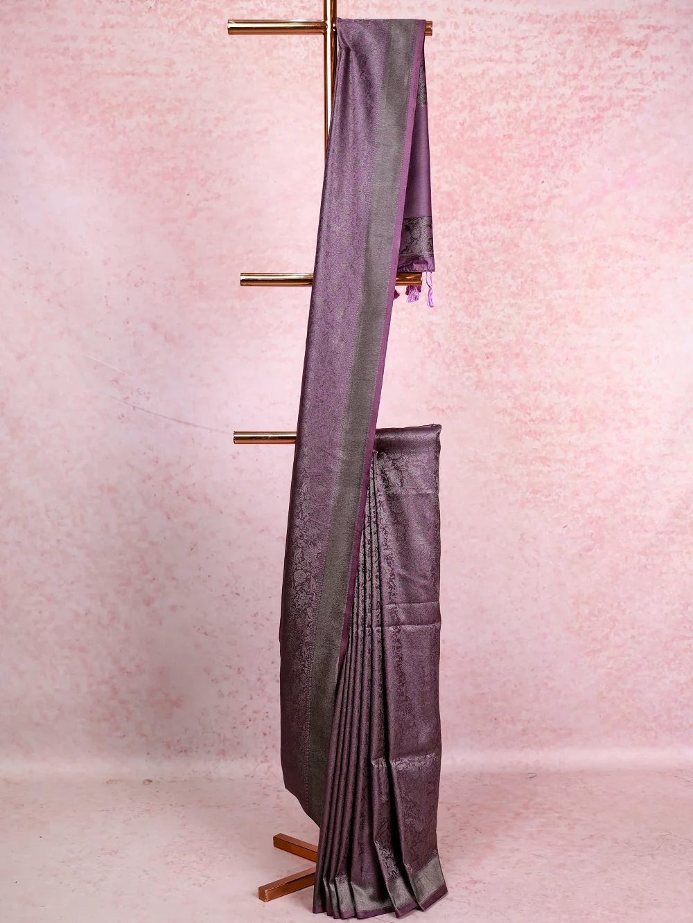 Lavender Jute Banarasi Saree