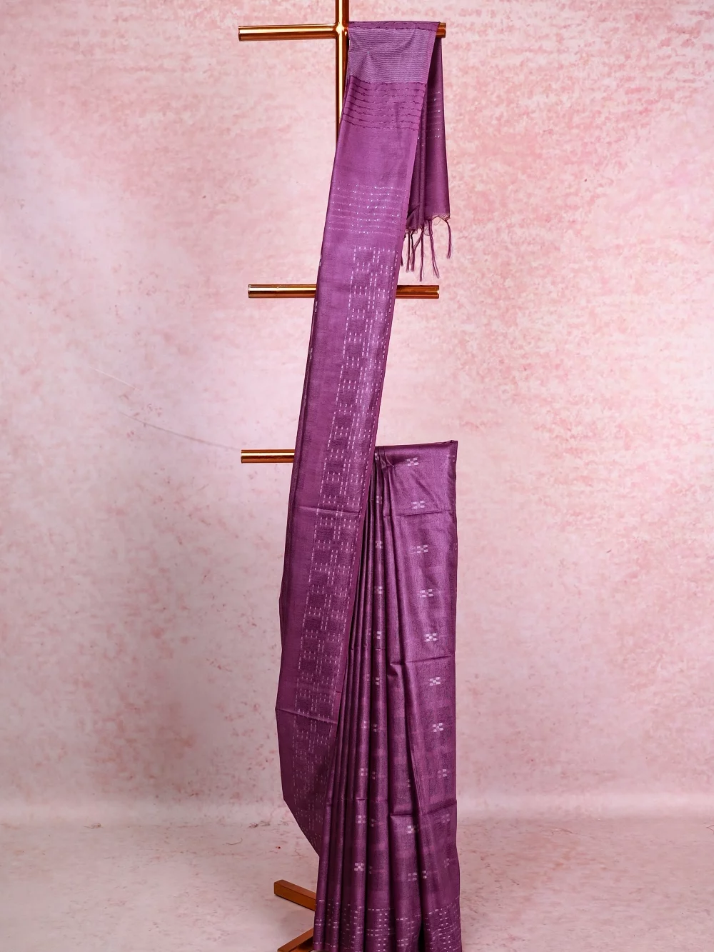 Lavender Semi Tussar Saree