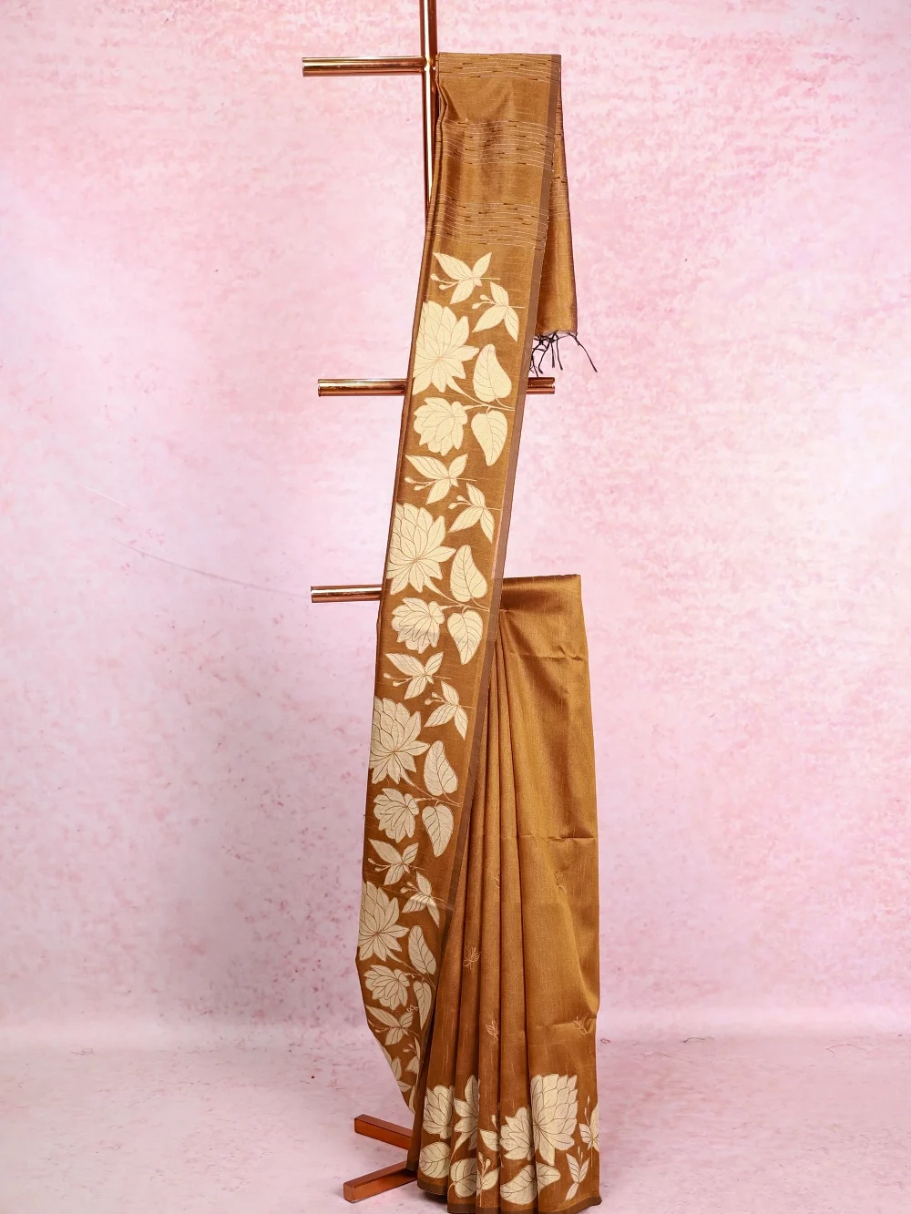 Honey Colour Semi Jute Saree