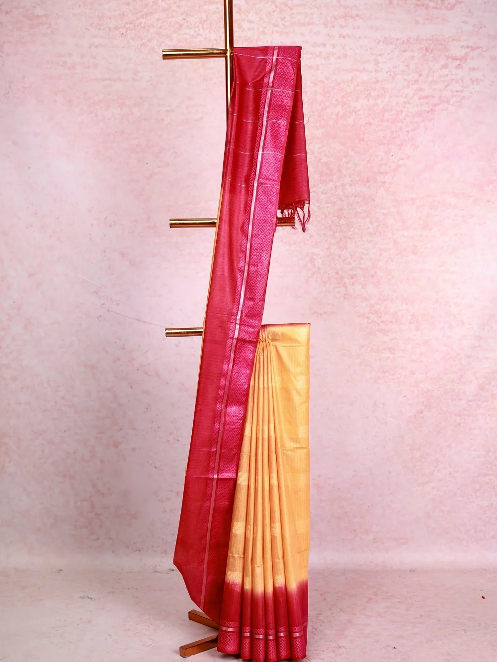 Light Orange Semi Tussar Saree