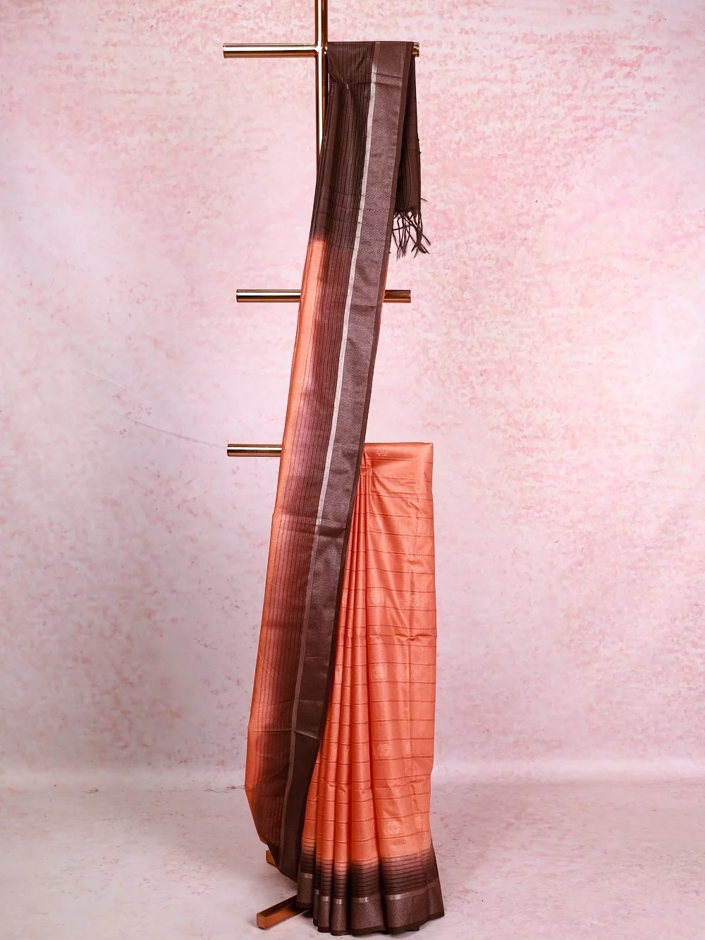 Orange Semi Tussar Saree