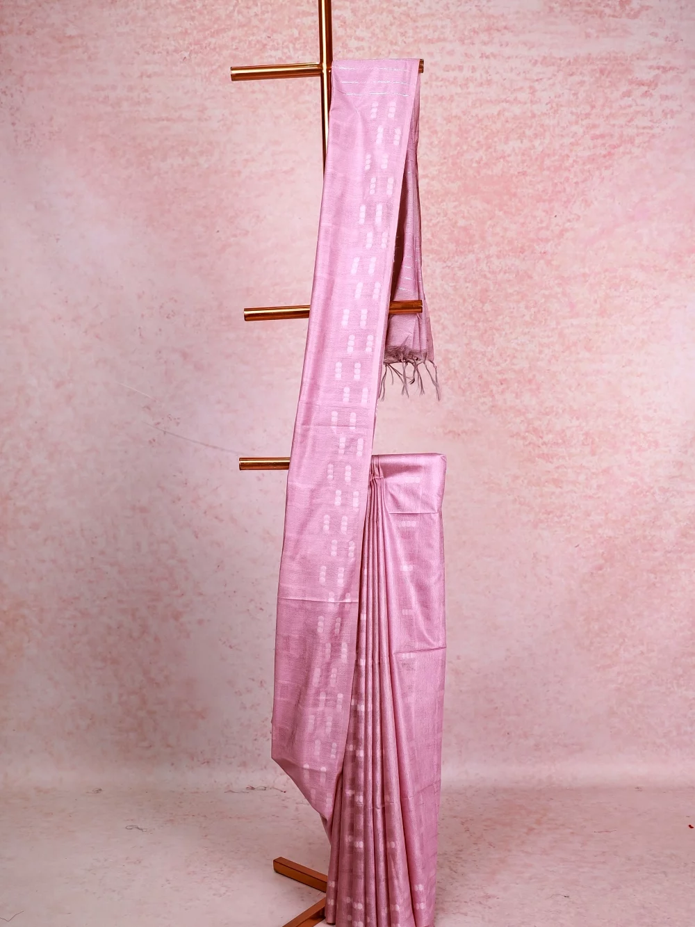 Light Pink Semi Tussar Saree