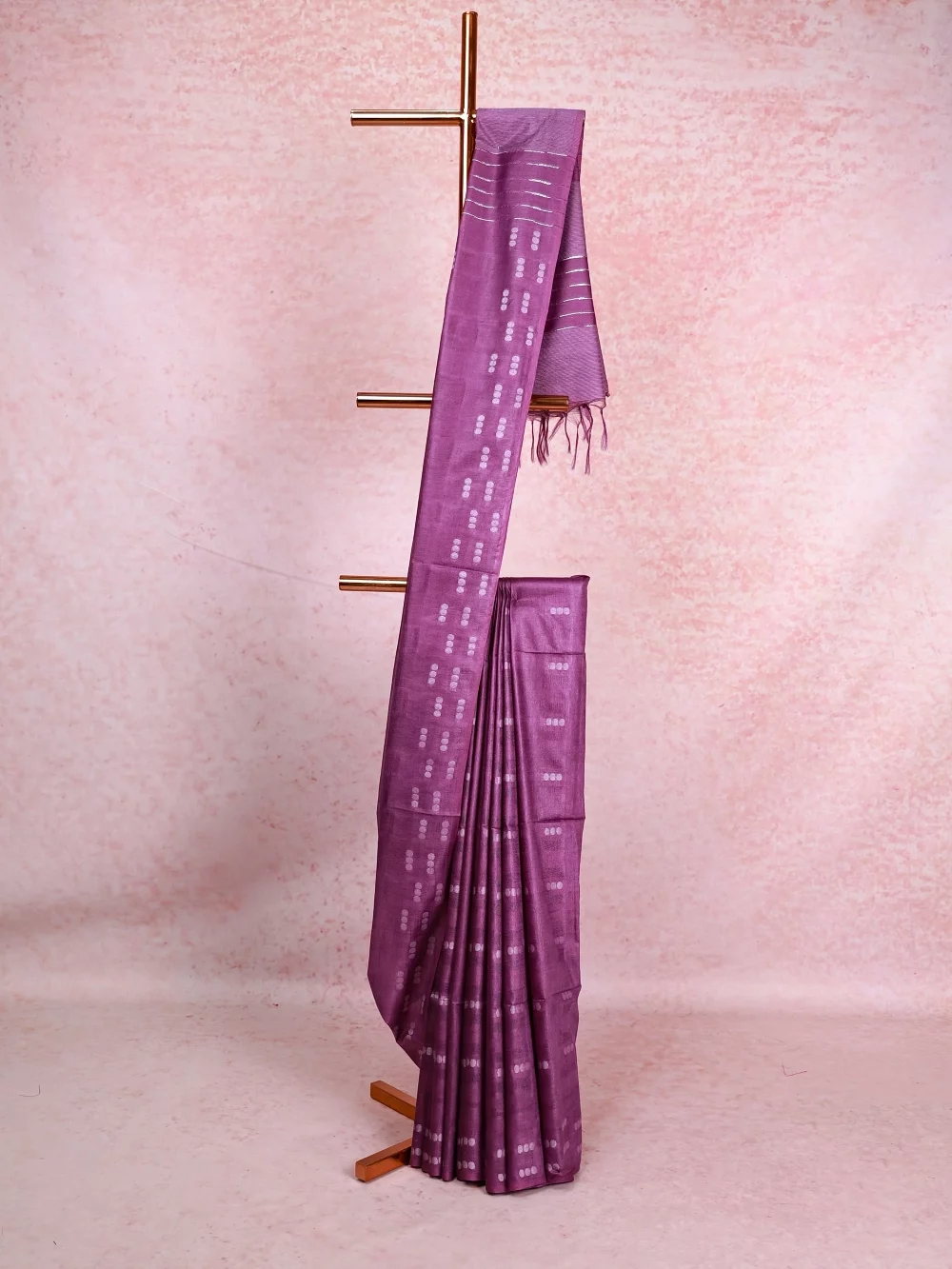 Lavender Semi Tussar Saree