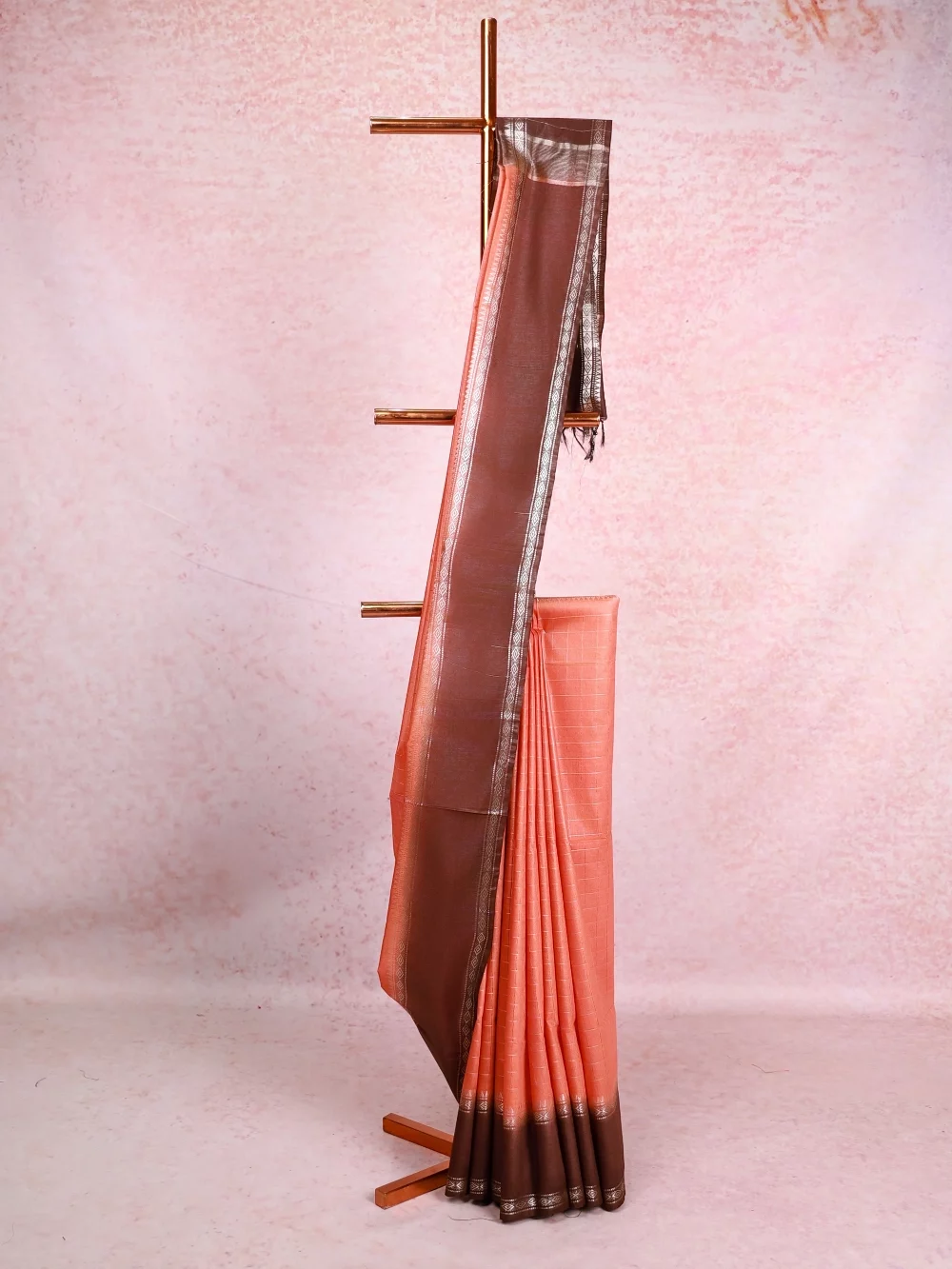 Orange Semi Tussar Saree