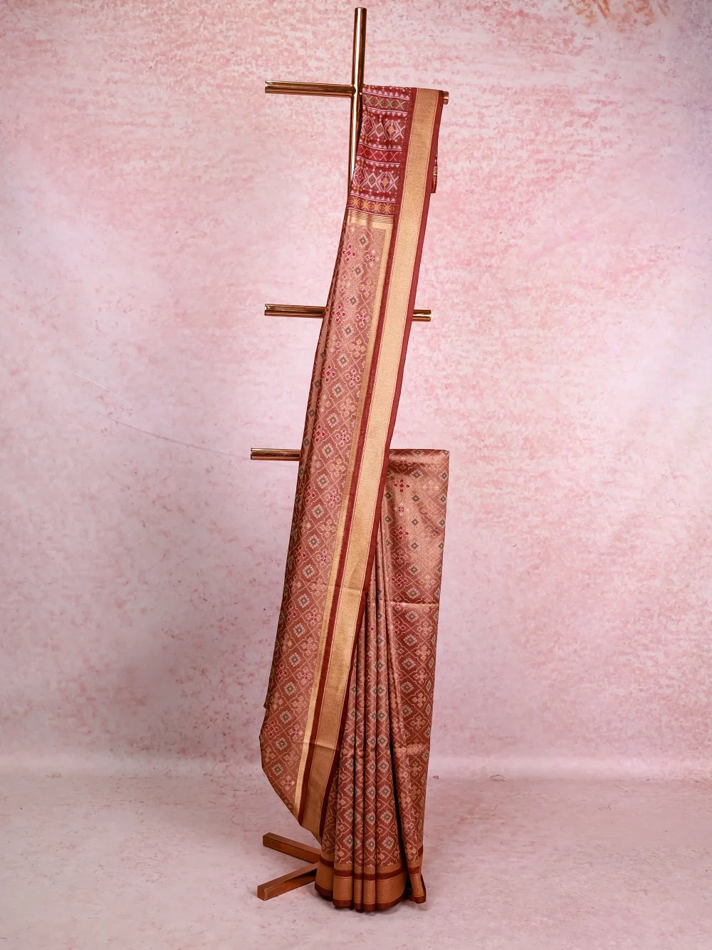 Coffee Brown Semi Jute Saree