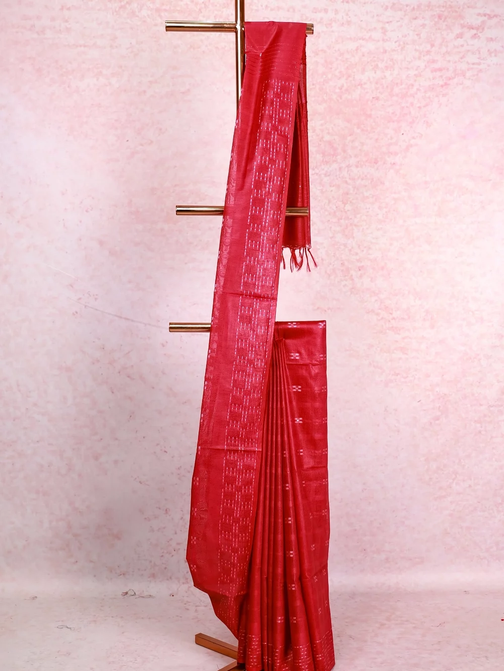 Magenta Semi Tussar Saree