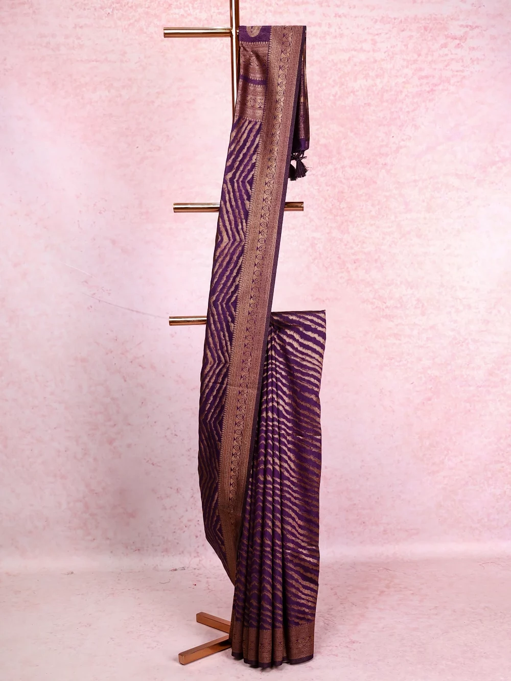 Violet Jute Banarasi Saree