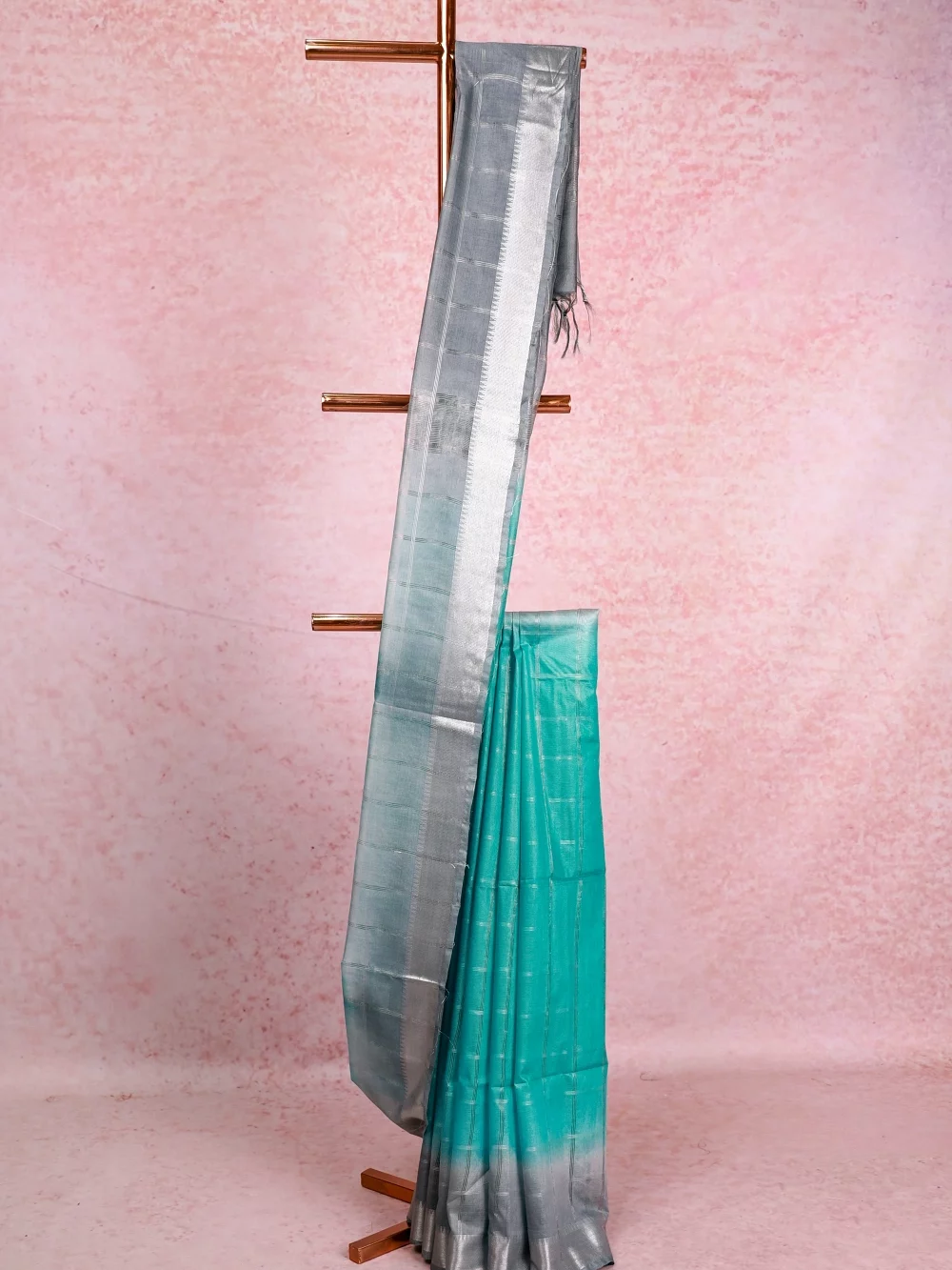 Electric Blue Semi Tussar Saree