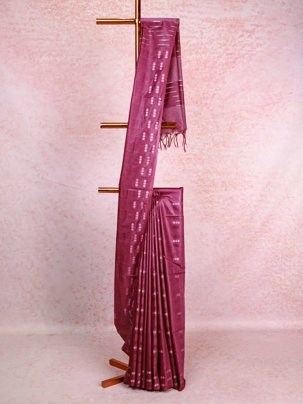 Lavender Semi Tussar Saree
