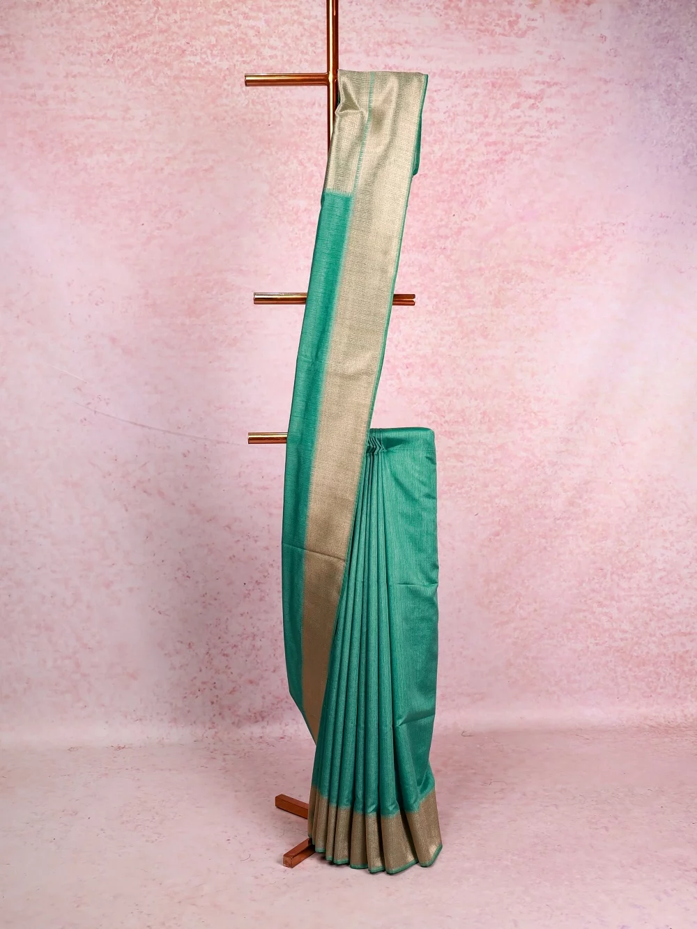 Sea Green Semi Silk Saree