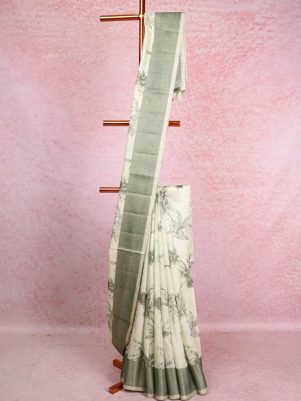 Pista Green Semi Jute Saree