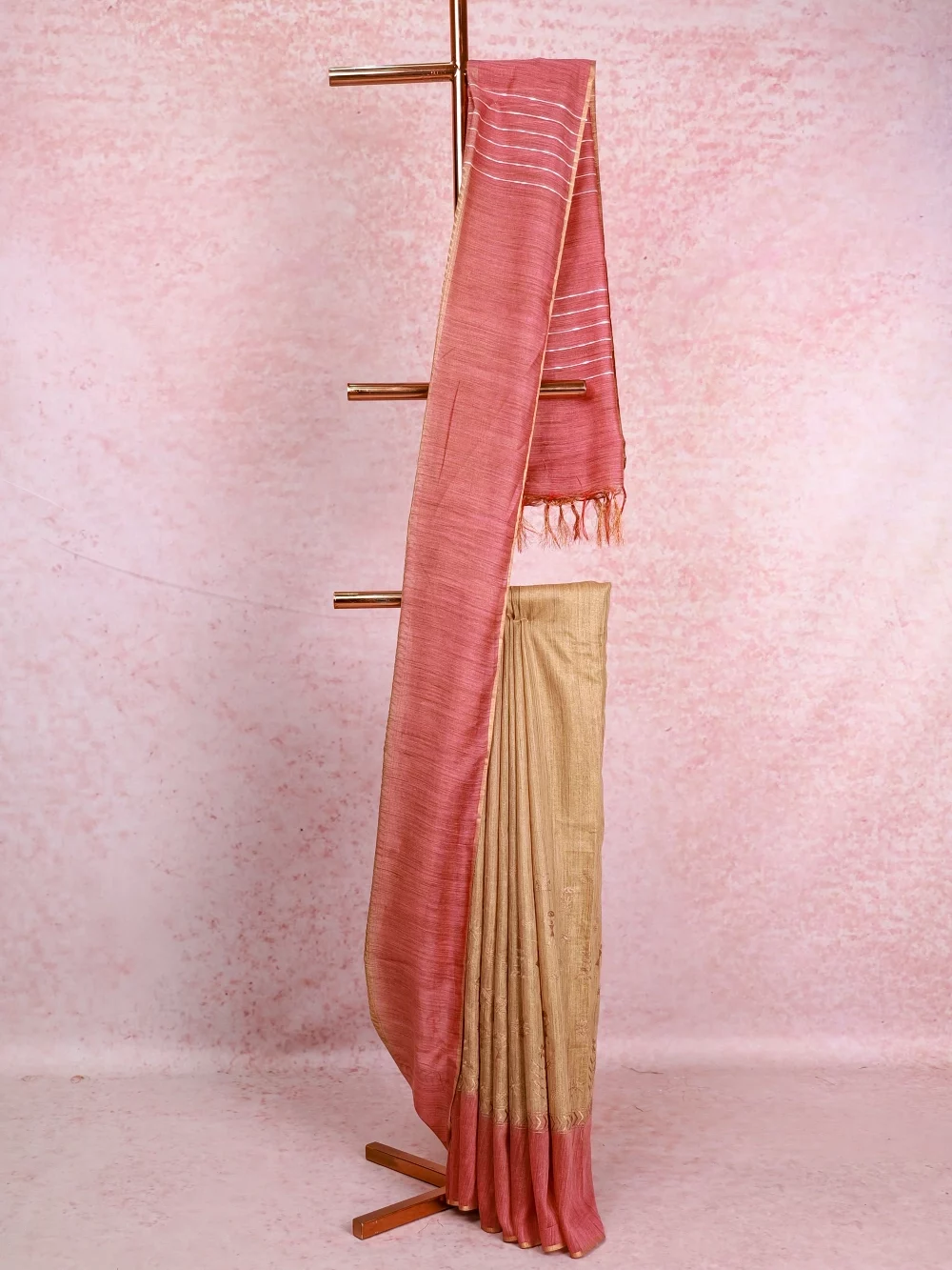 Gold Semi Jute Saree