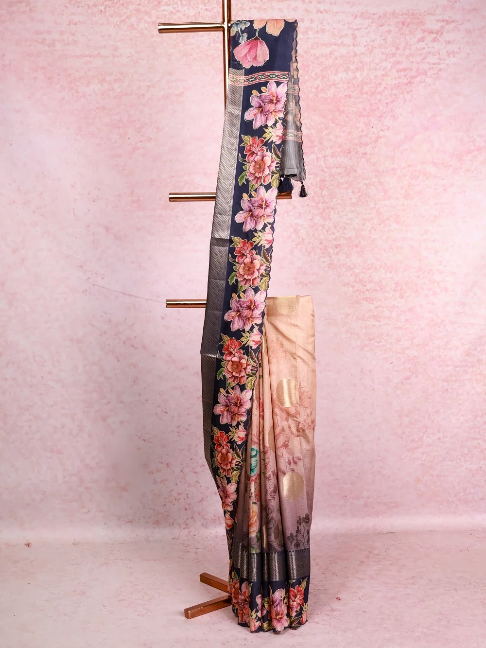 Peach Semi Silk Saree