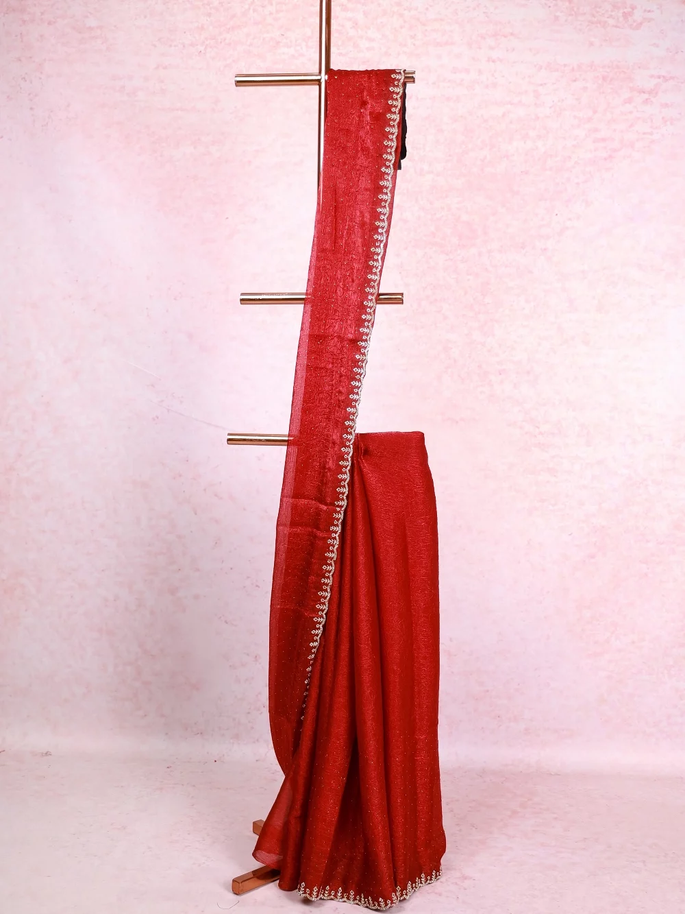 Maroon Crush Organza Saree