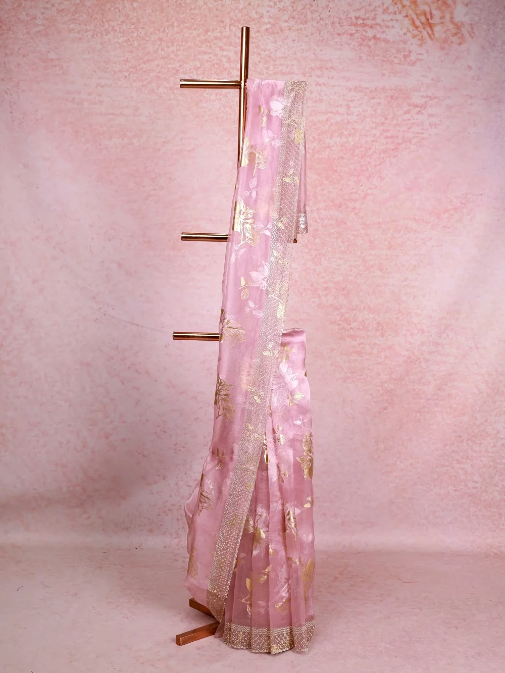 Lavender Lilac Organza Saree