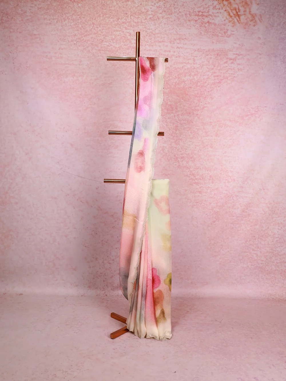 Multi Color Velvet Organza Saree