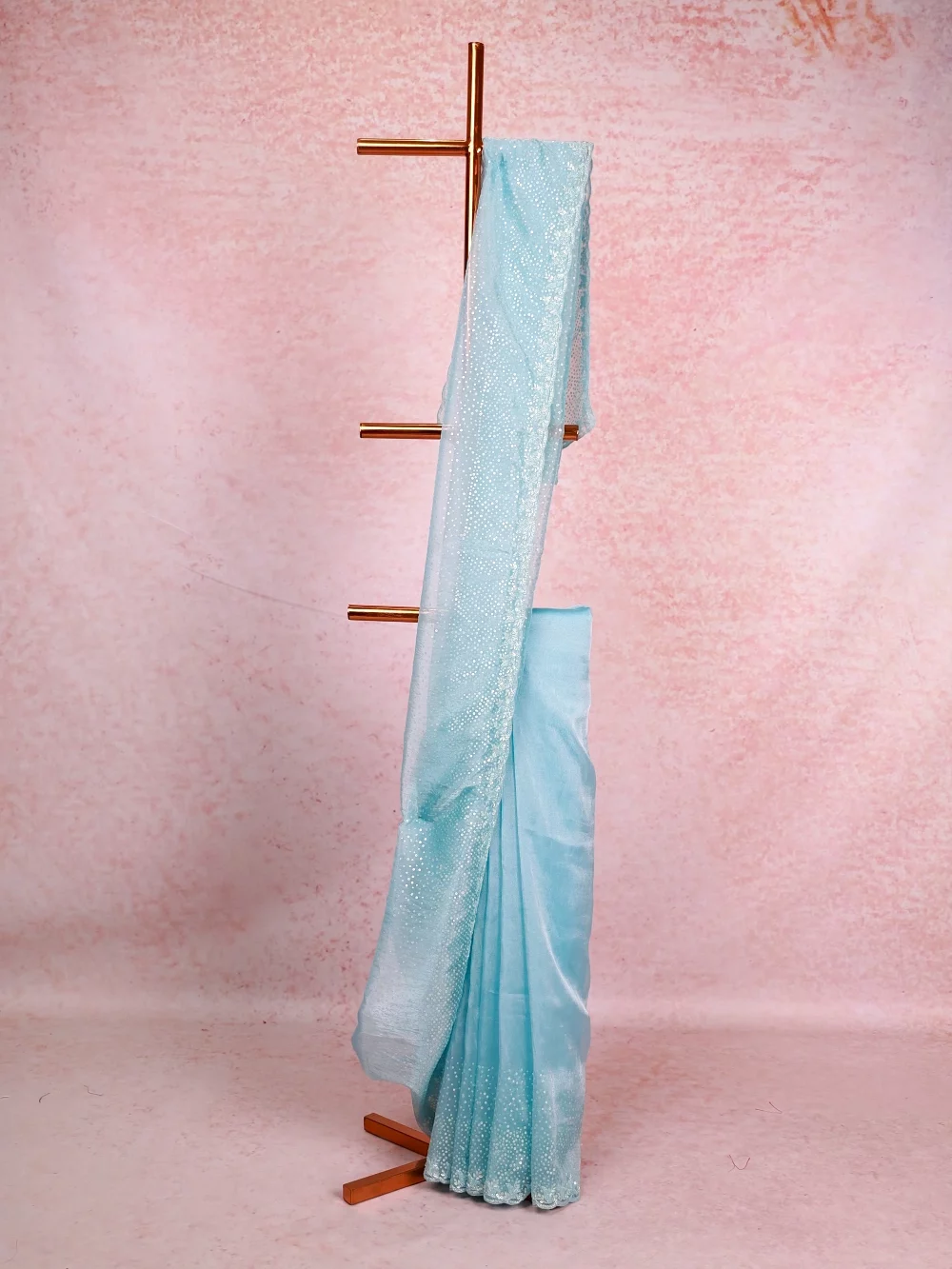 Light Blue Tissue Organza Saree