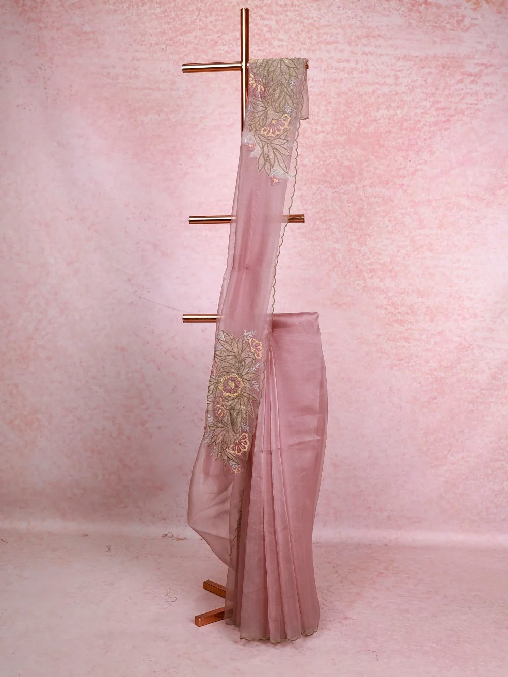 Paris Green Glass Organza Saree