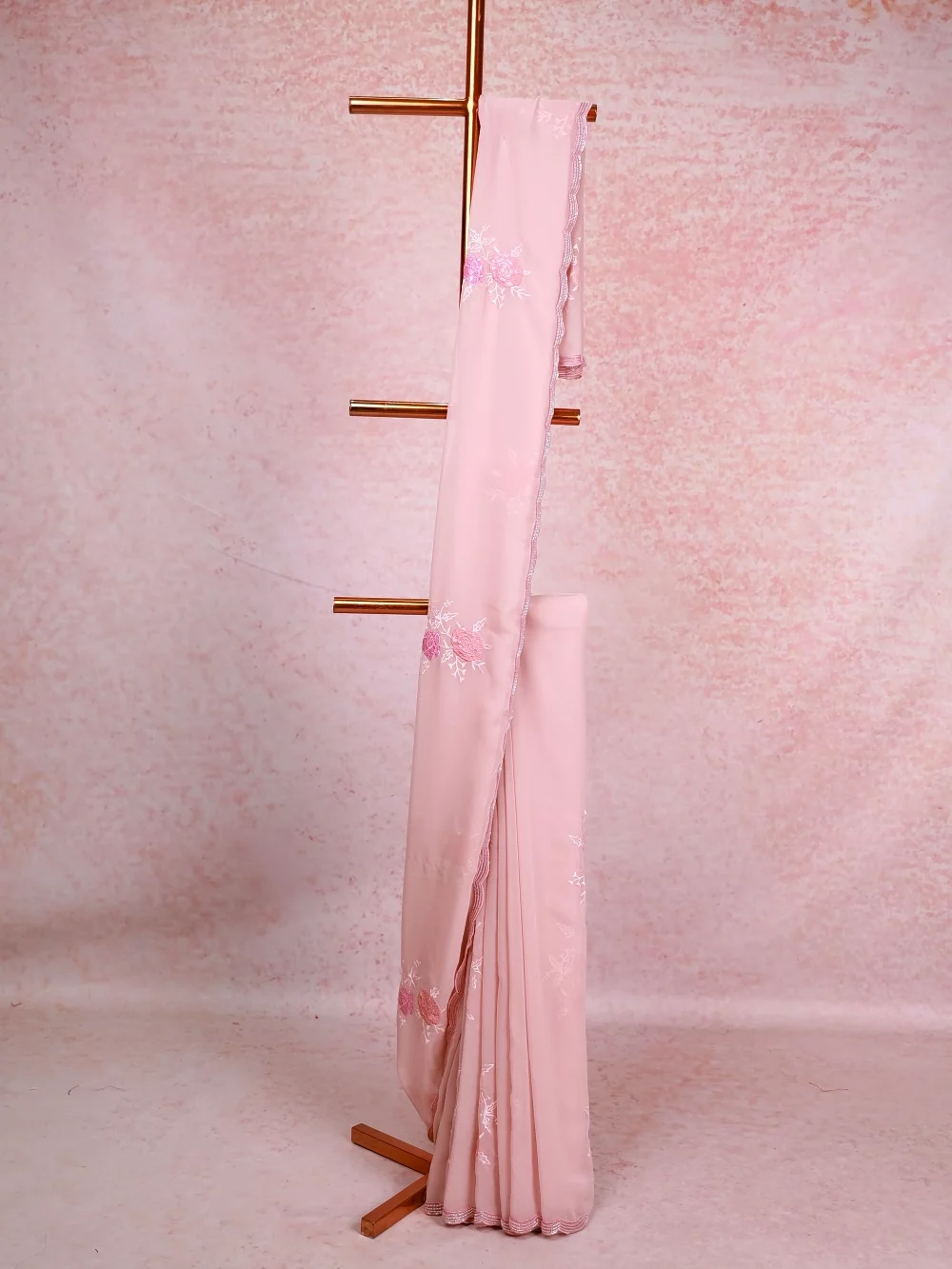 Onion Pink Georgette Saree