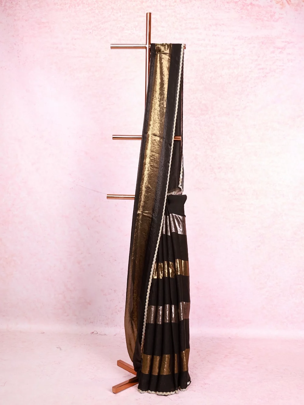 Black Shimmer Georgette Saree