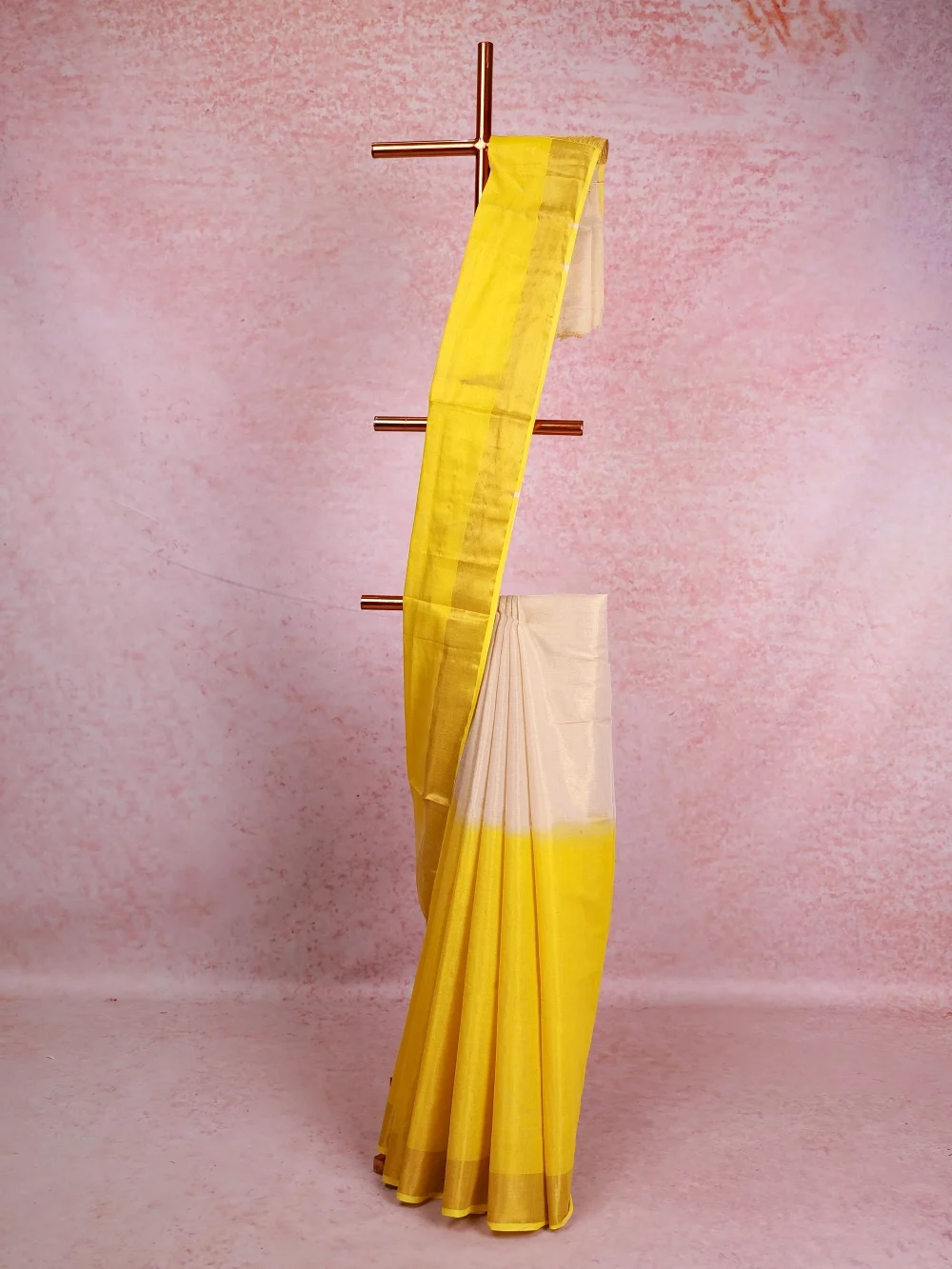 Golden And Yellow Tissue Kerala Saree