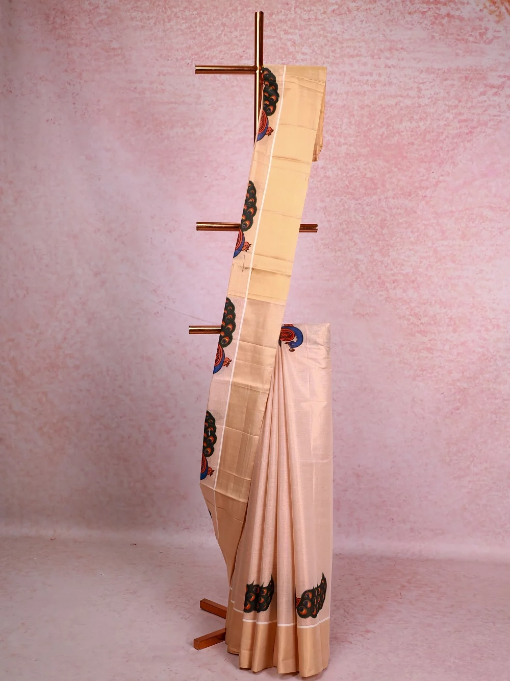 Copper Color Tissue Kerala Saree