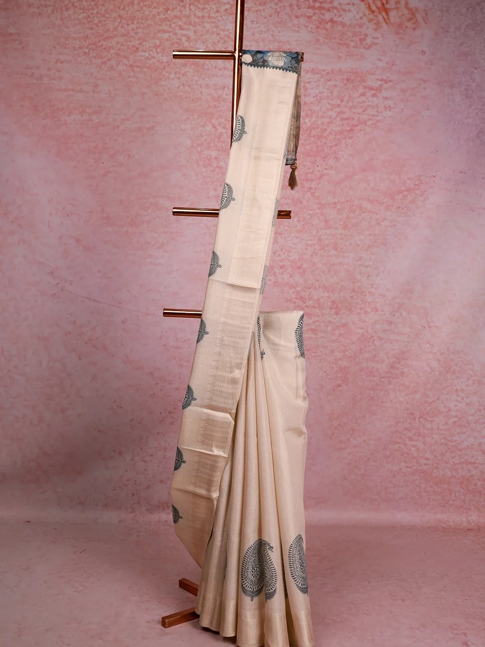 Off White Tissue Kerala Saree