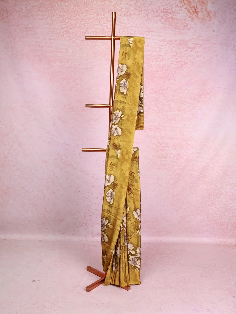 Lemon Yellow Chiffon Saree