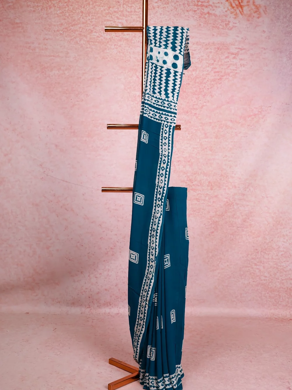 Peacock Blue Georgette Saree